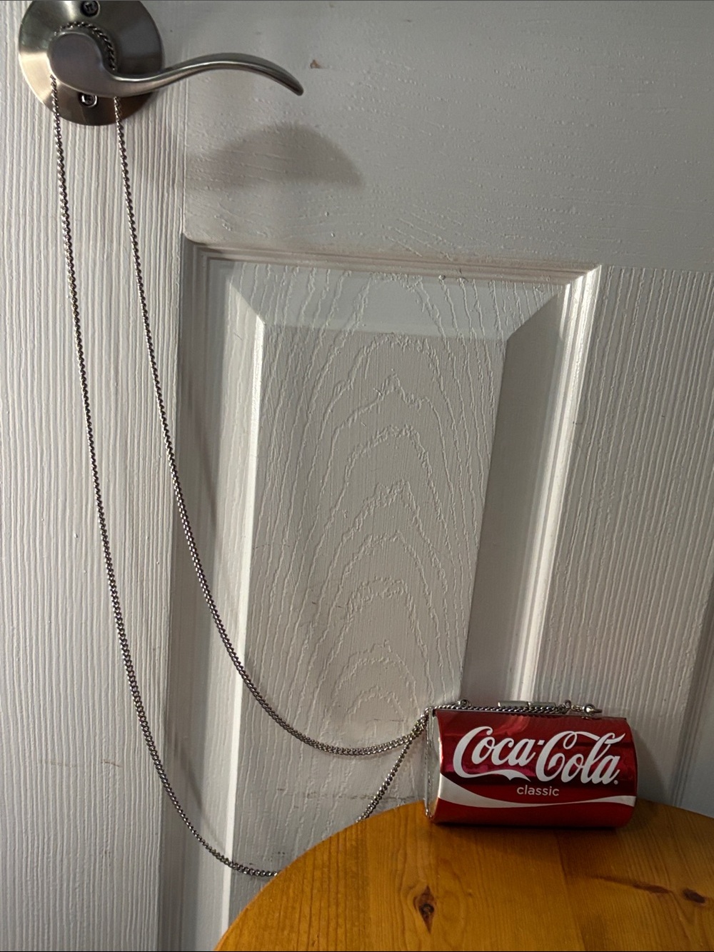 Super Cute Coca-Cola Red Logo Mini Crossbody Purse with Silver Chain